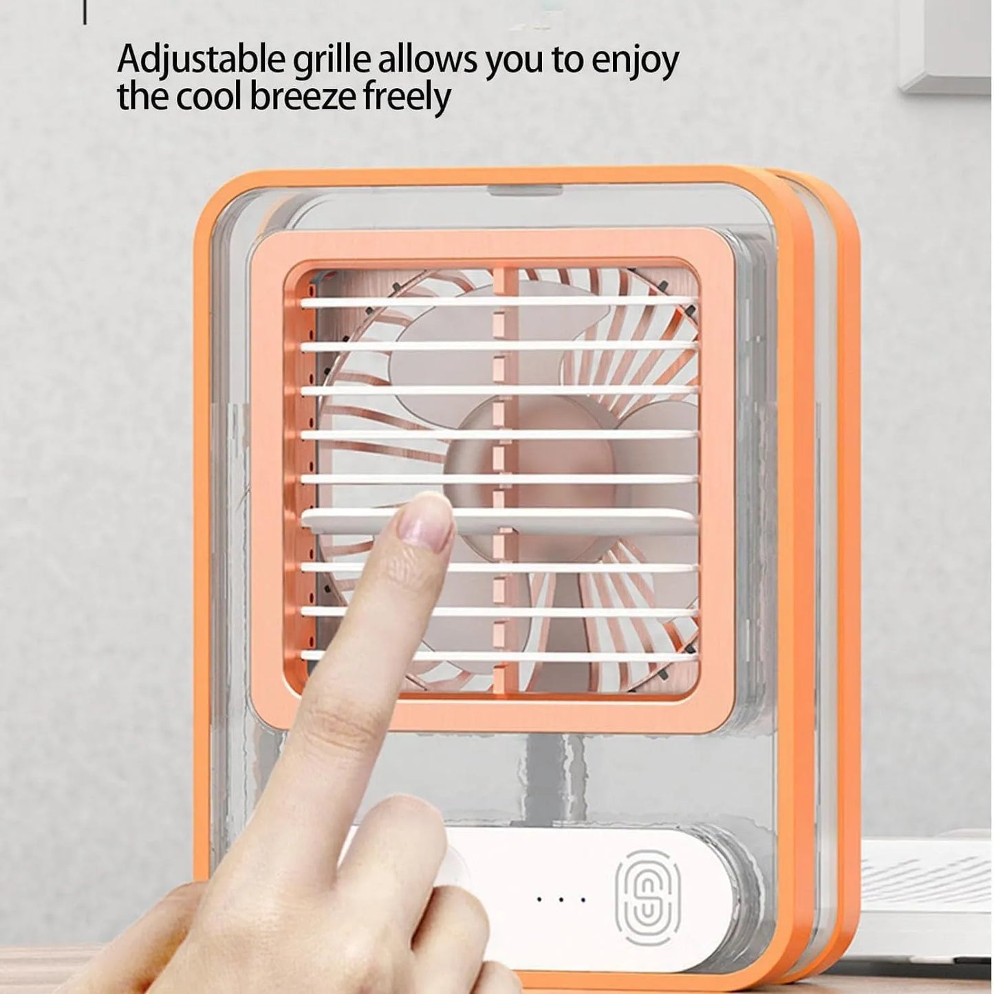 Portable Air Conditioner Fan, Mini Evaporative Air Cooler Desktop Mist Fan 3 Speeds Rechargeable Portable Cooler Humidifier Office School Cooling Low-noise Sleep Air Conditioner