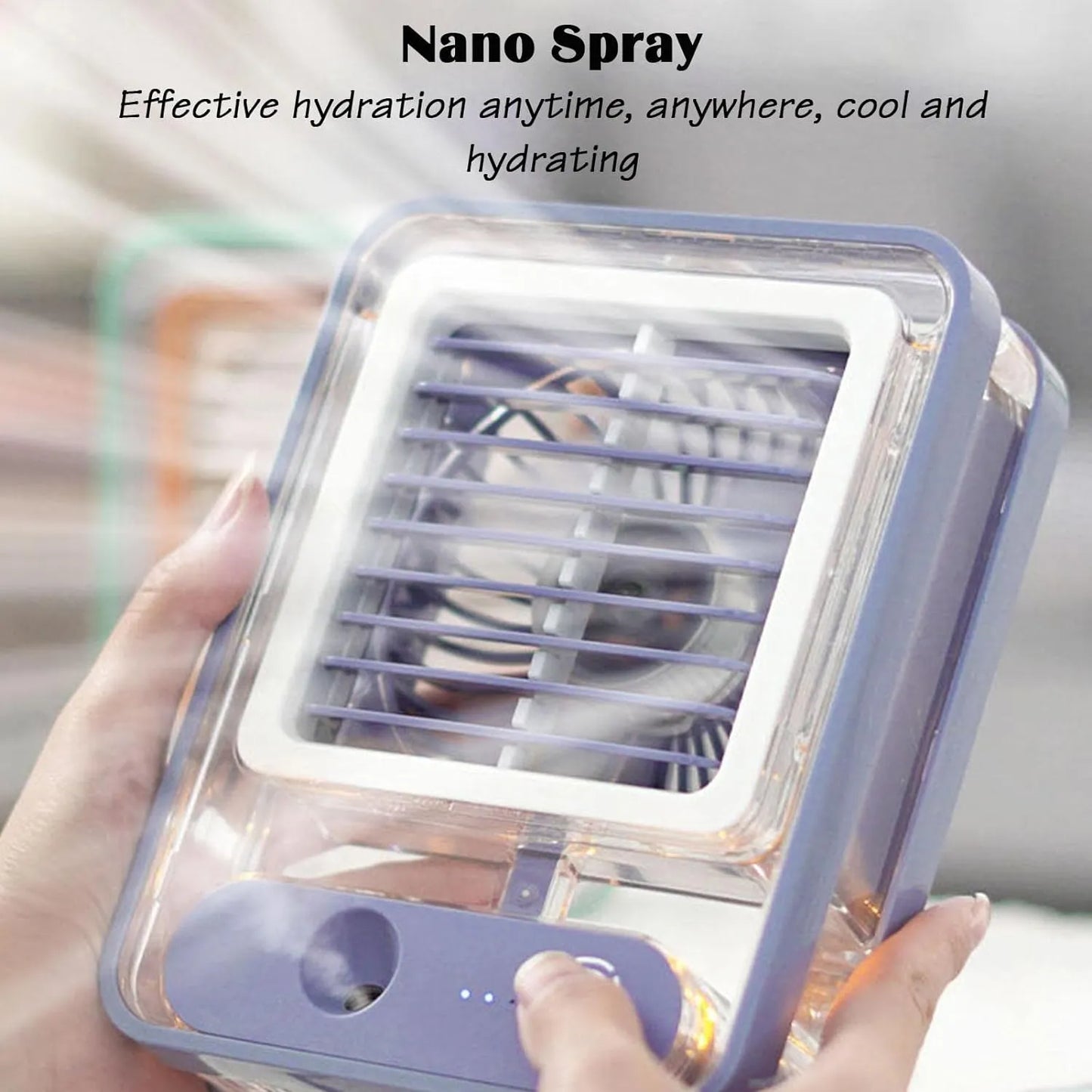 Portable Air Conditioner Fan, Mini Evaporative Air Cooler Desktop Mist Fan 3 Speeds Rechargeable Portable Cooler Humidifier Office School Cooling Low-noise Sleep Air Conditioner