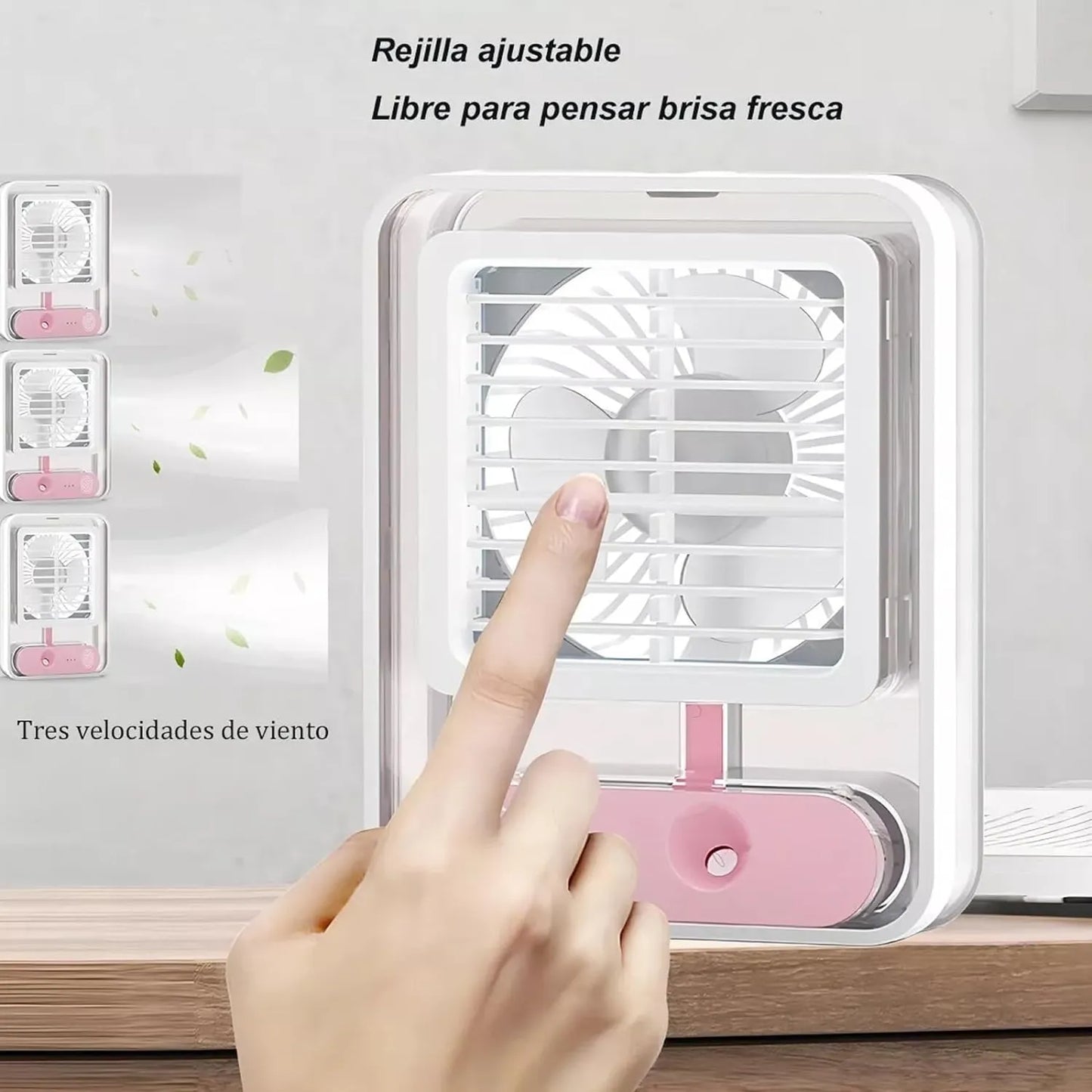 Portable Air Conditioner Fan, Mini Evaporative Air Cooler Desktop Mist Fan 3 Speeds Rechargeable Portable Cooler Humidifier Office School Cooling Low-noise Sleep Air Conditioner