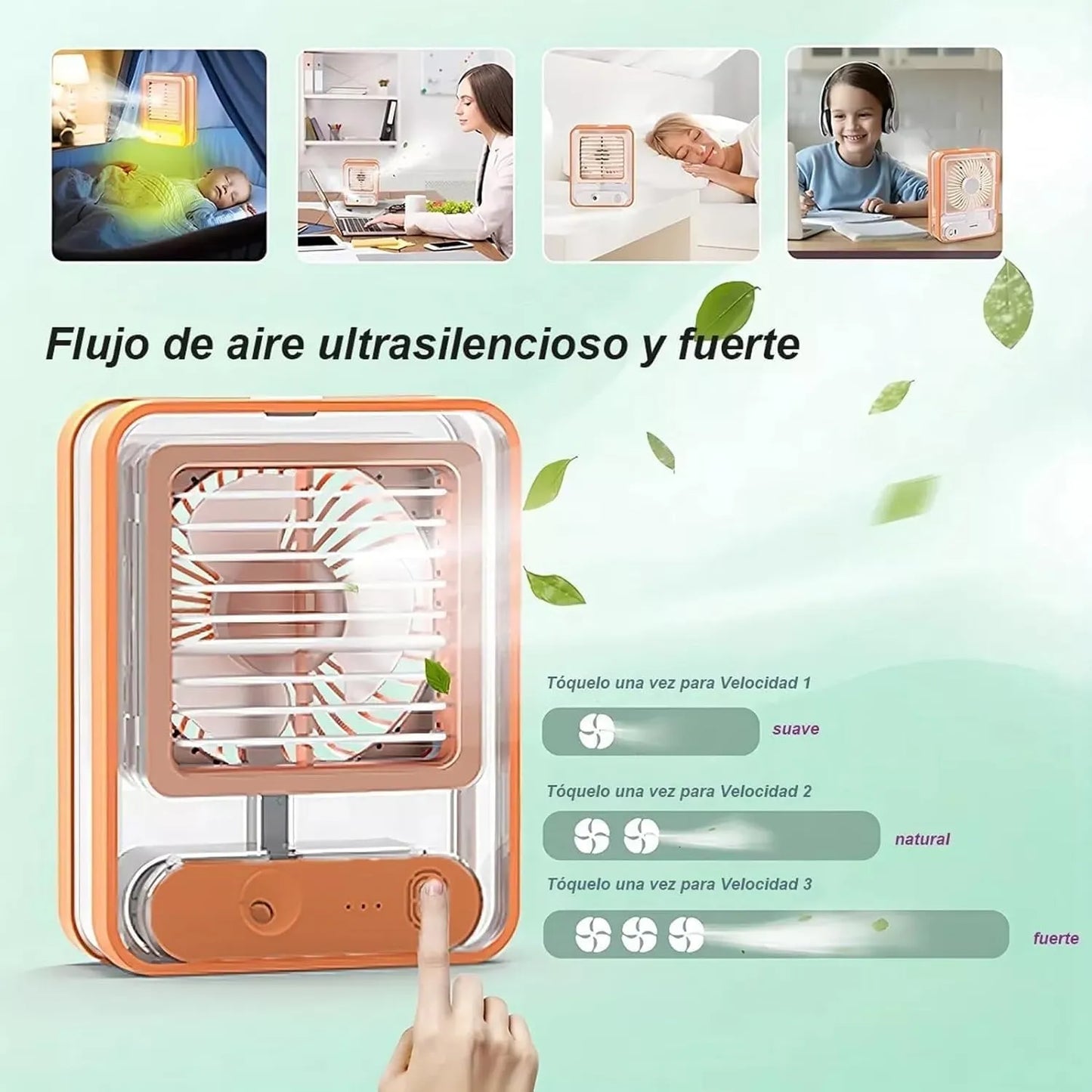 Portable Air Conditioner Fan, Mini Evaporative Air Cooler Desktop Mist Fan 3 Speeds Rechargeable Portable Cooler Humidifier Office School Cooling Low-noise Sleep Air Conditioner