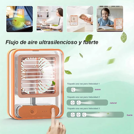 Portable Air Conditioner Fan, Mini Evaporative Air Cooler Desktop Mist Fan 3 Speeds Rechargeable Portable Cooler Humidifier Office School Cooling Low-noise Sleep Air Conditioner